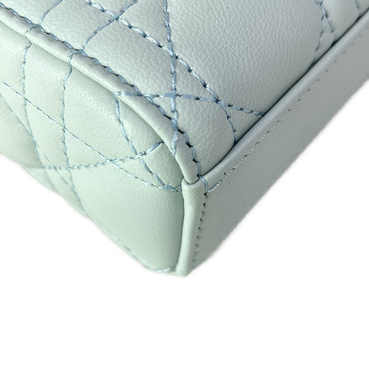 Dior Handbag Lady D-joy Bag Small Light Blue Gold Lambskin — view 8