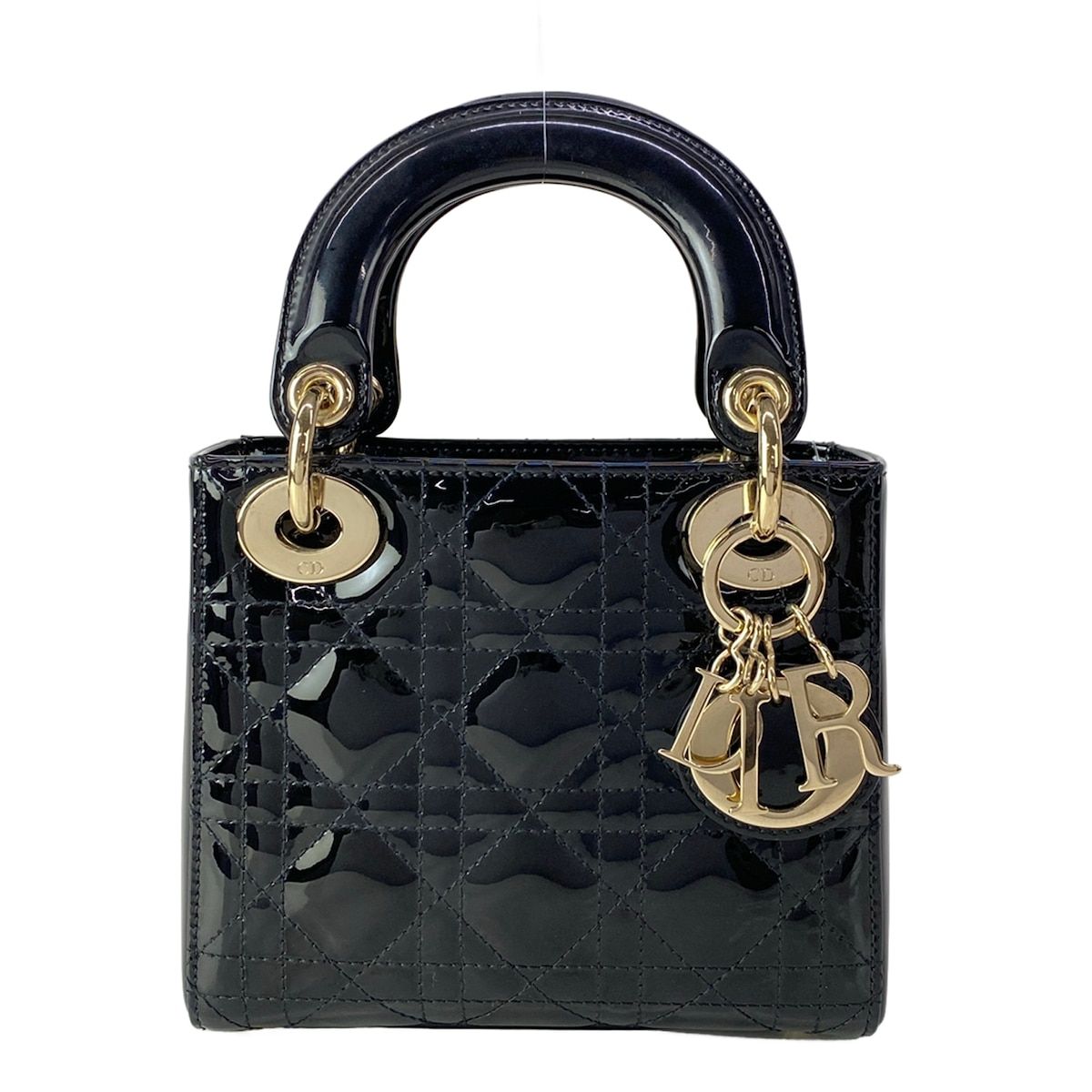 Dior Lady Mini Bag Black Gold Leather