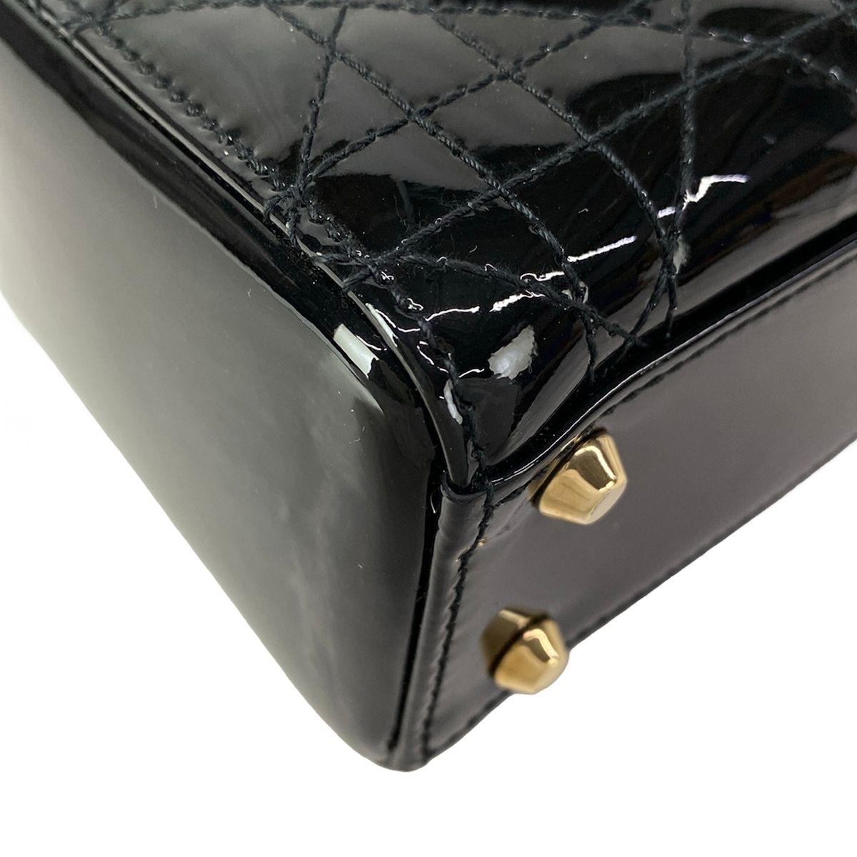 Dior Lady Mini Bag Black Gold Leather — view 6