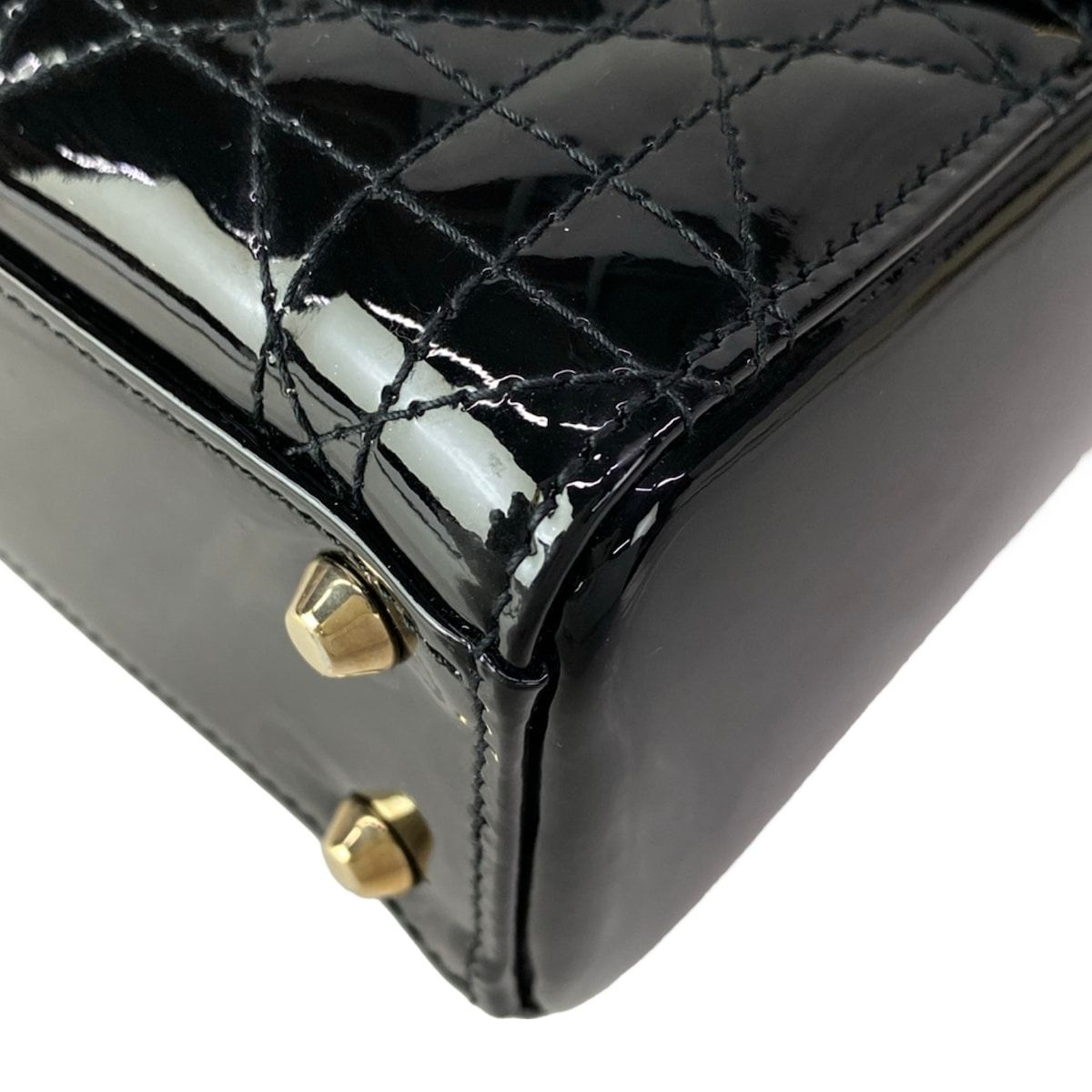 Dior Lady Mini Bag Black Gold Leather — view 7
