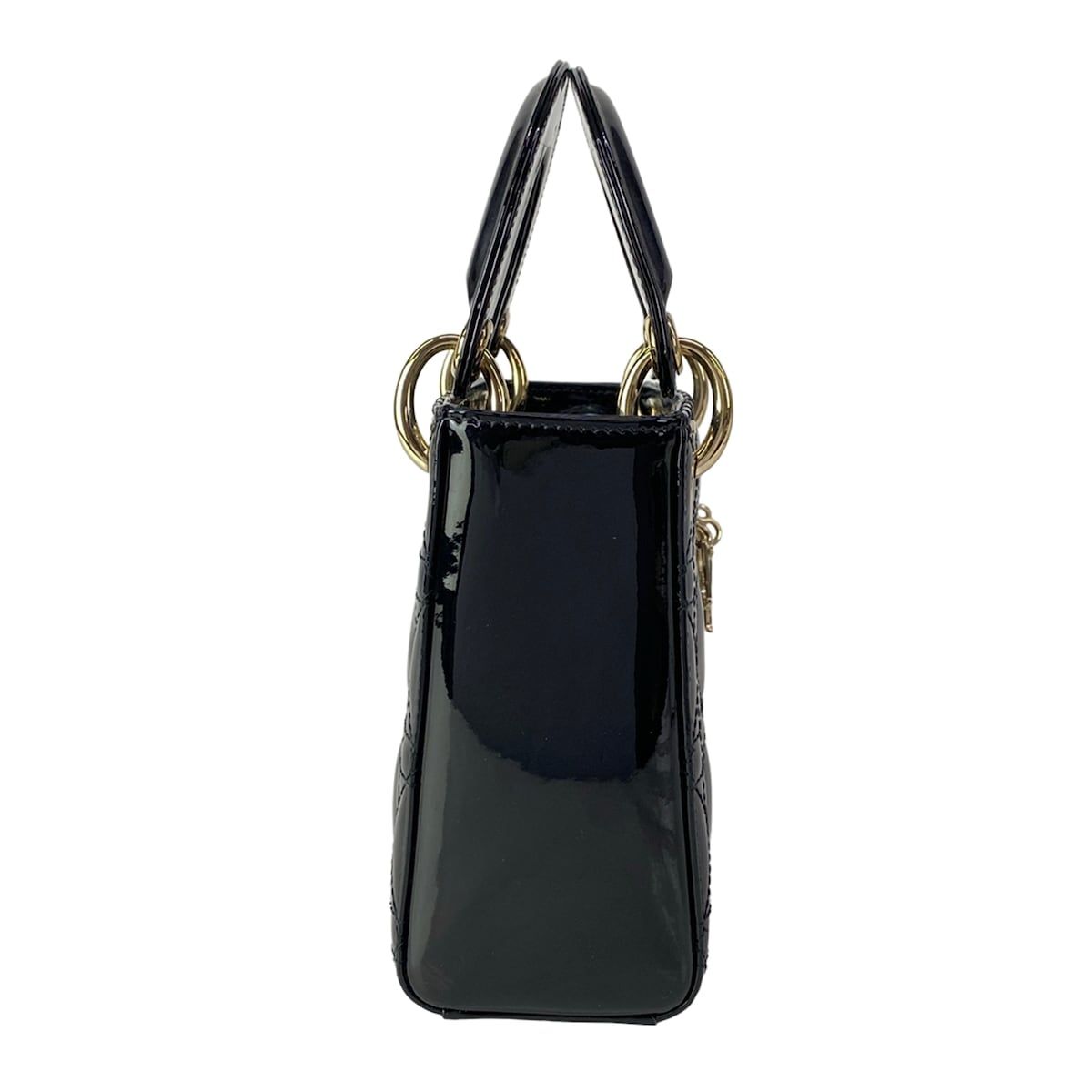 Dior Lady Mini Bag Black Gold Leather — view 2