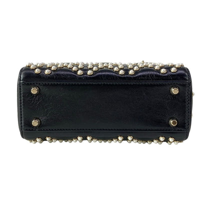 Dior Lady Mini Bag Black Ivory Leather — view 5