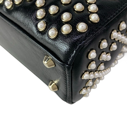 Dior Lady Mini Bag Black Ivory Leather — view 9