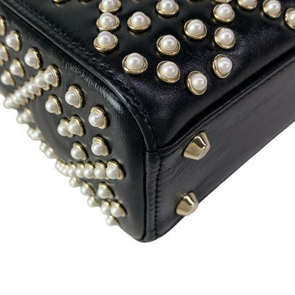Dior Lady Mini Bag Black Ivory Leather — view 6