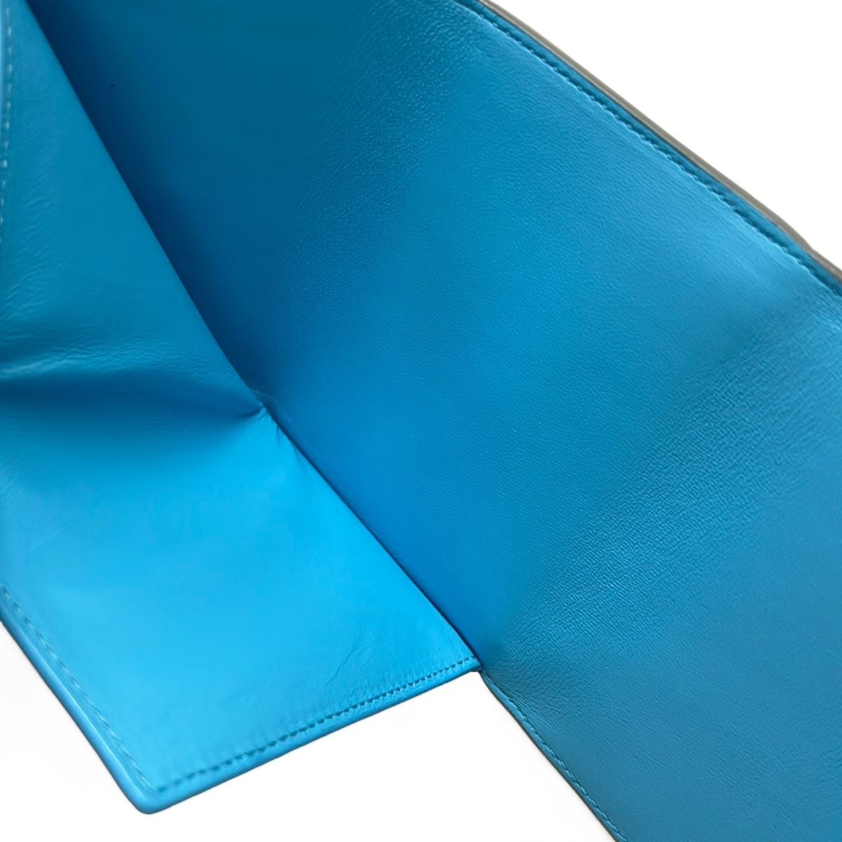 Balenciaga Trifold Wallet Envelope Mini Gray Light Blue Leather — view 6