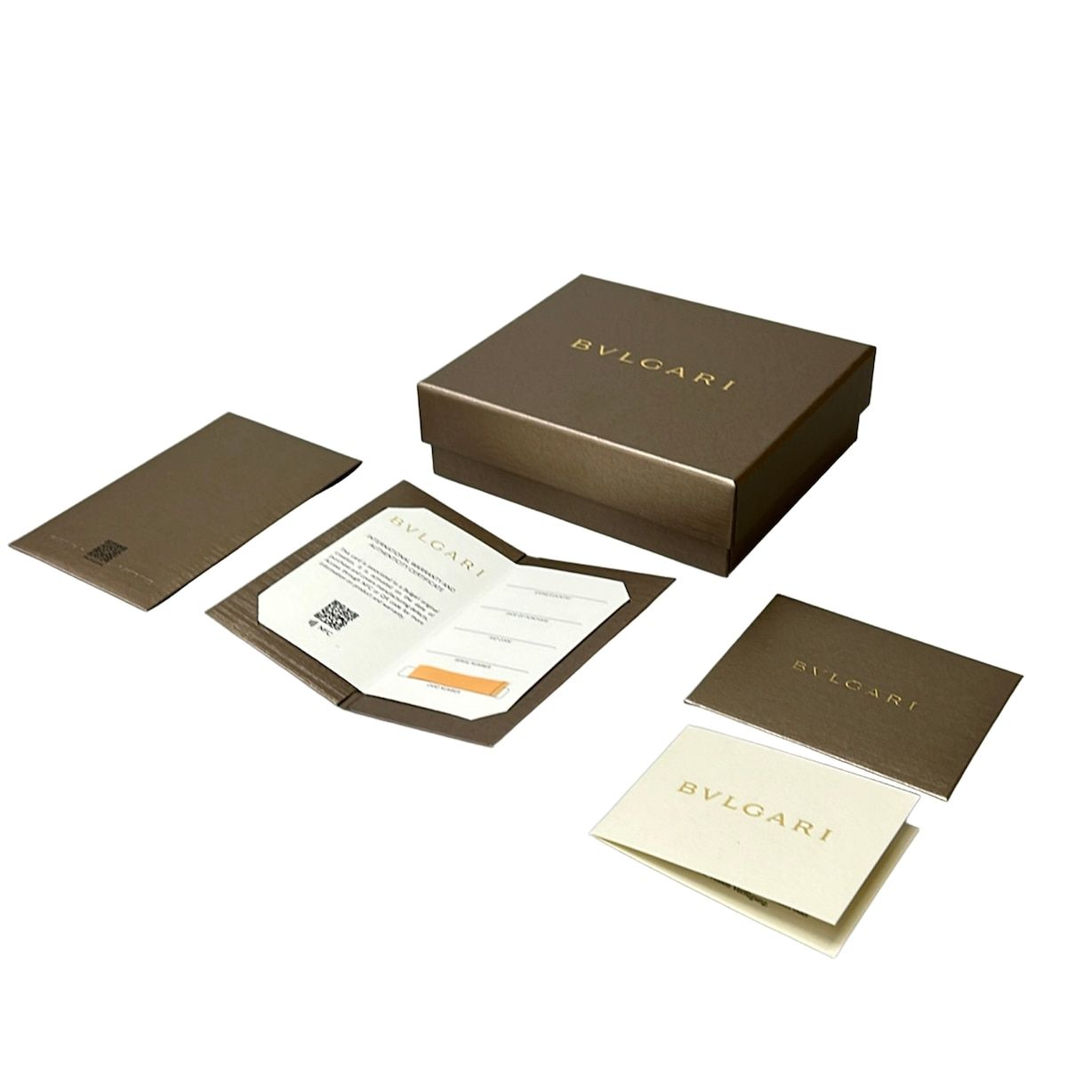 Bvlgari Trifold Wallet Gold Beige Leather — view 7