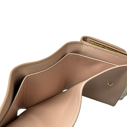 Bvlgari Trifold Wallet Gold Beige Leather — view 6