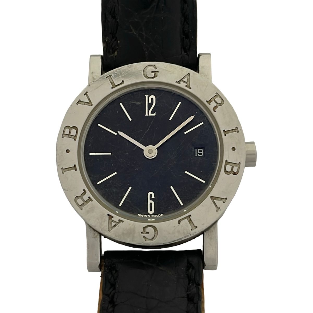 Bvlgari Watch Leather Black