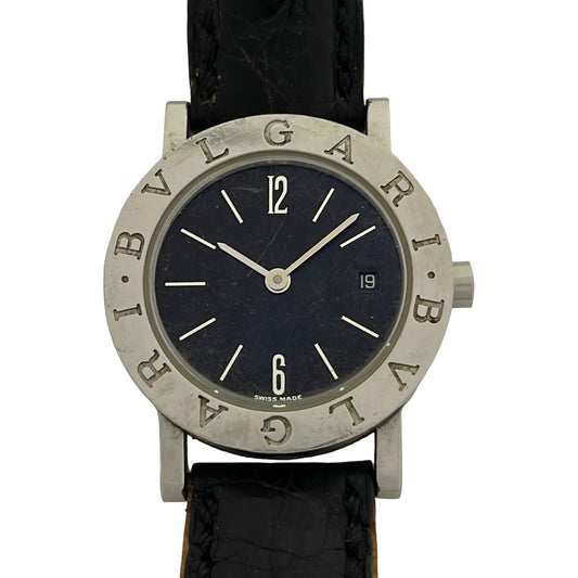 Bvlgari Watch Leather Black