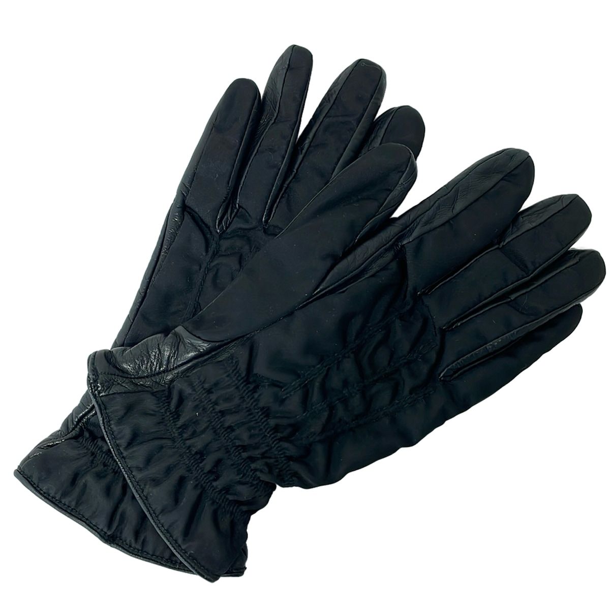 Prada Gloves Black Cashmere Leather