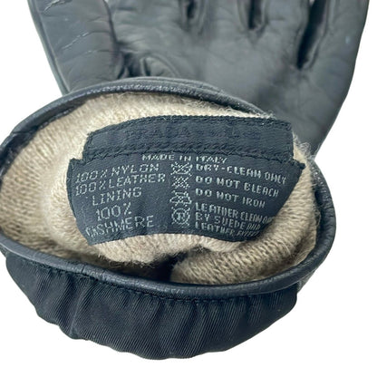 Prada Gloves Black Cashmere Leather — view 4