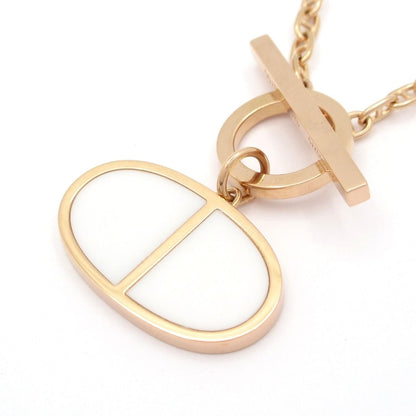 Hermes Necklace Chaine D'ancre Verso 18k Pink Gold Ceramic