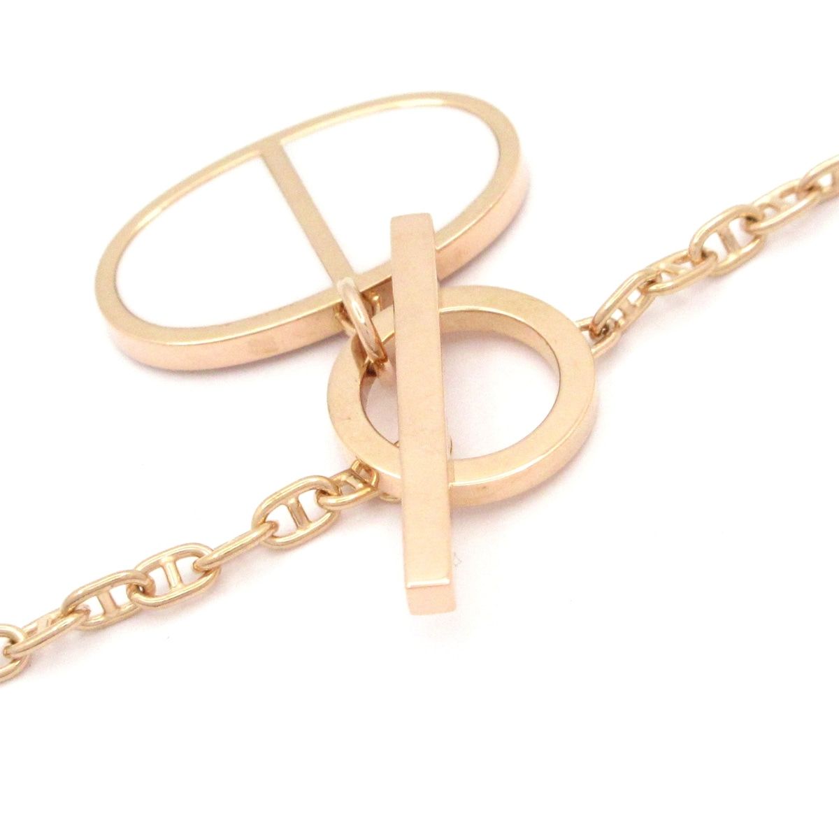 Hermes Necklace Chaine D'ancre Verso 18k Pink Gold Ceramic — view 4