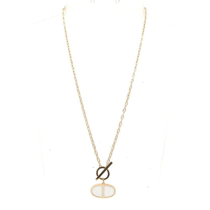 Hermes Necklace Chaine D'ancre Verso 18k Pink Gold Ceramic — view 2