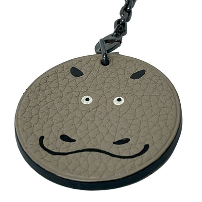 Hermes Key Holder Animal Key Gray Ju Silver Cover 925 Leather — view 4