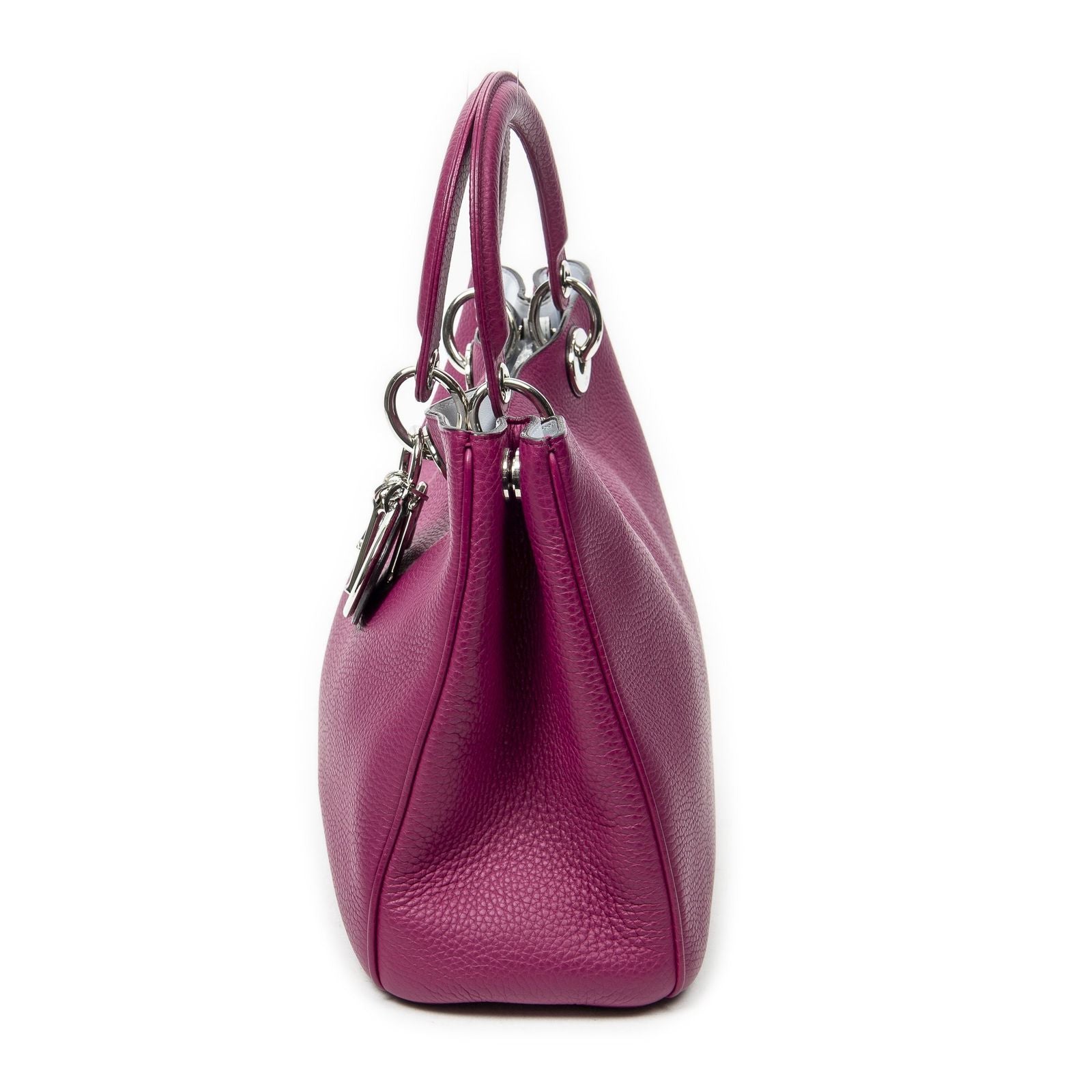 Dior Diorissimo Tote Purple Gray Calfskin Leather — view 3