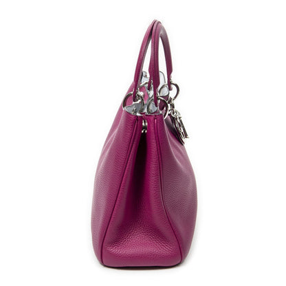 Dior Diorissimo Tote Purple Gray Calfskin Leather — view 4