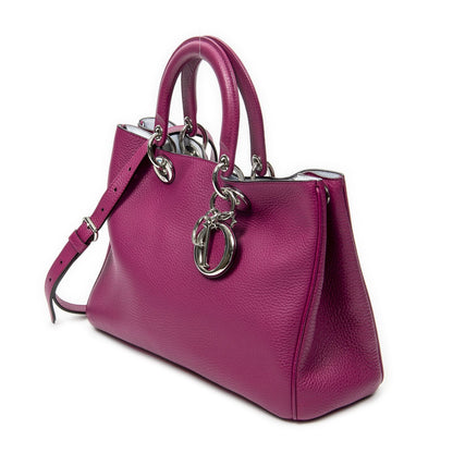 Dior Diorissimo Tote Purple Gray Calfskin Leather — view 2