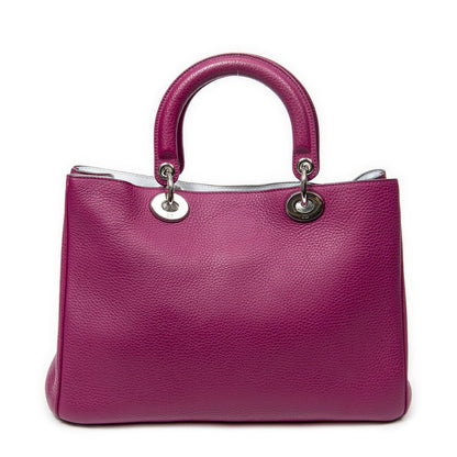 Dior Diorissimo Tote Purple Gray Calfskin Leather — view 5