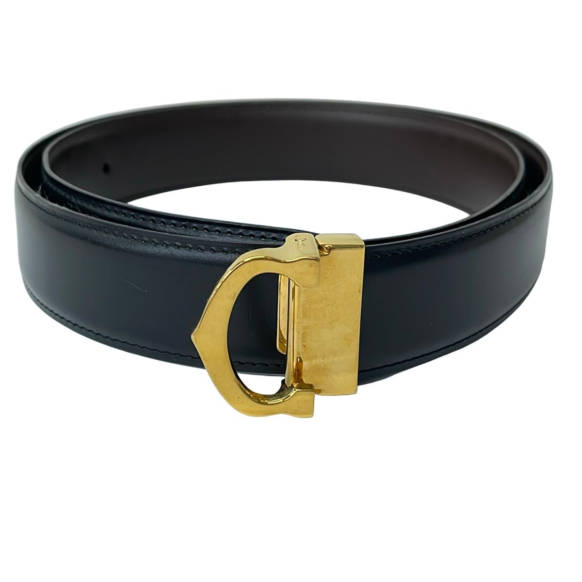 Cartier Belt Black Gold Leather