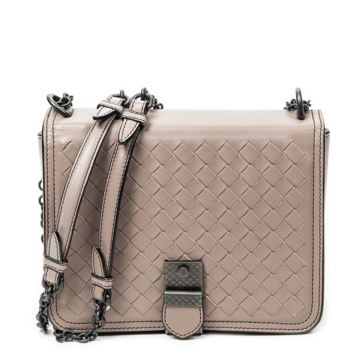 Bottega Veneta Mini Runway Pink Intrecciato Leather Messenger