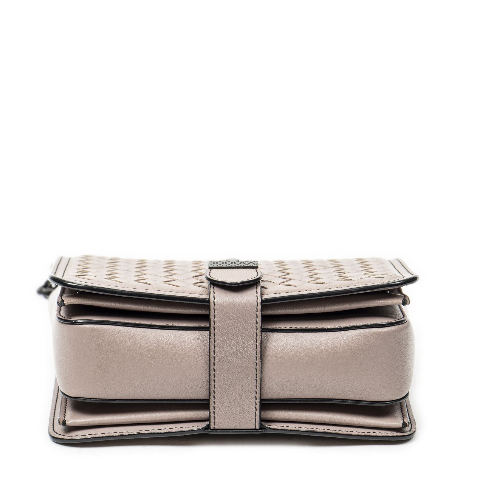 Bottega Veneta Mini Runway Pink Intrecciato Leather Messenger — view 6