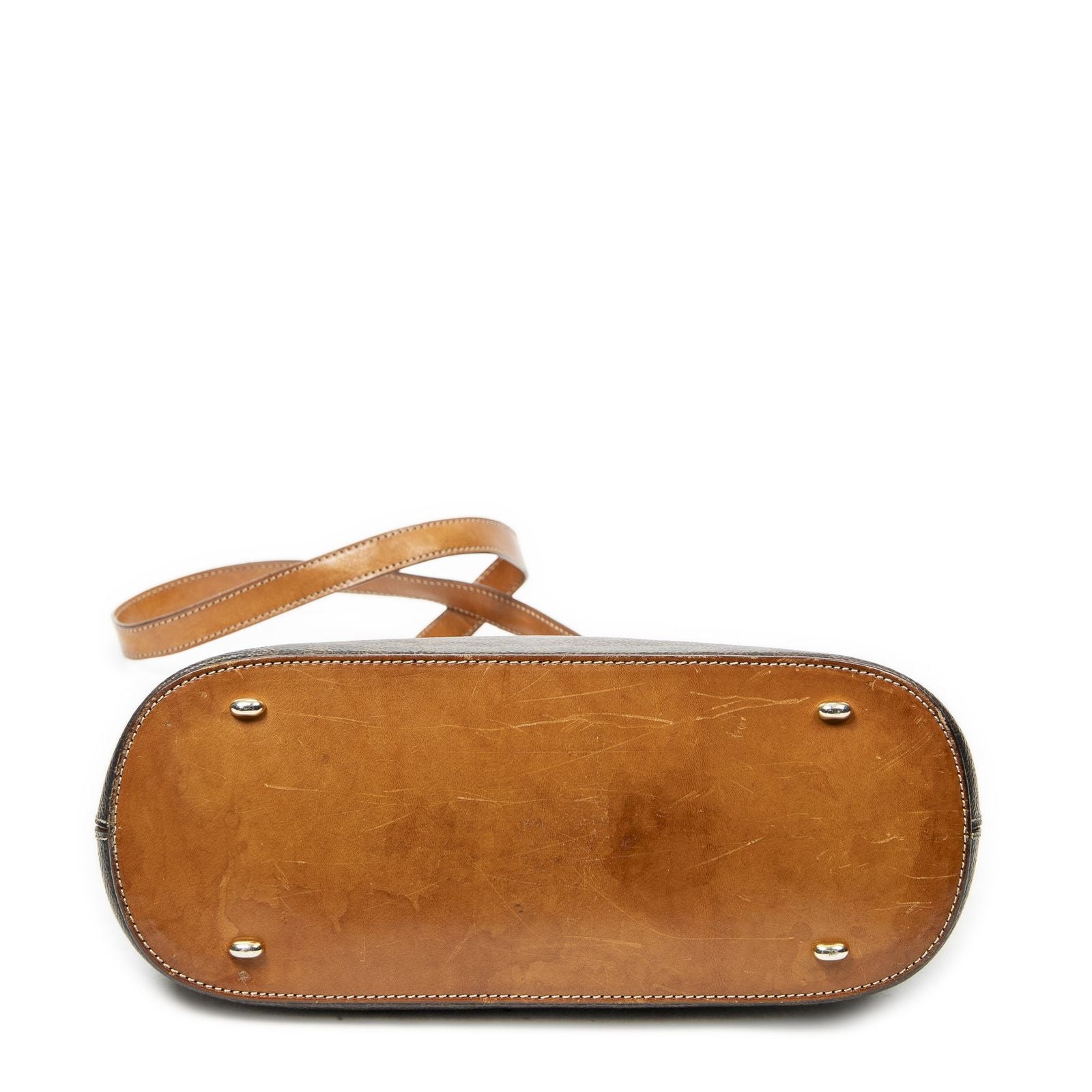 Celine Dome Top Handle Brown Macadam Canvas — view 6