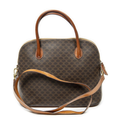 Celine Dome Top Handle Brown Macadam Canvas — view 5