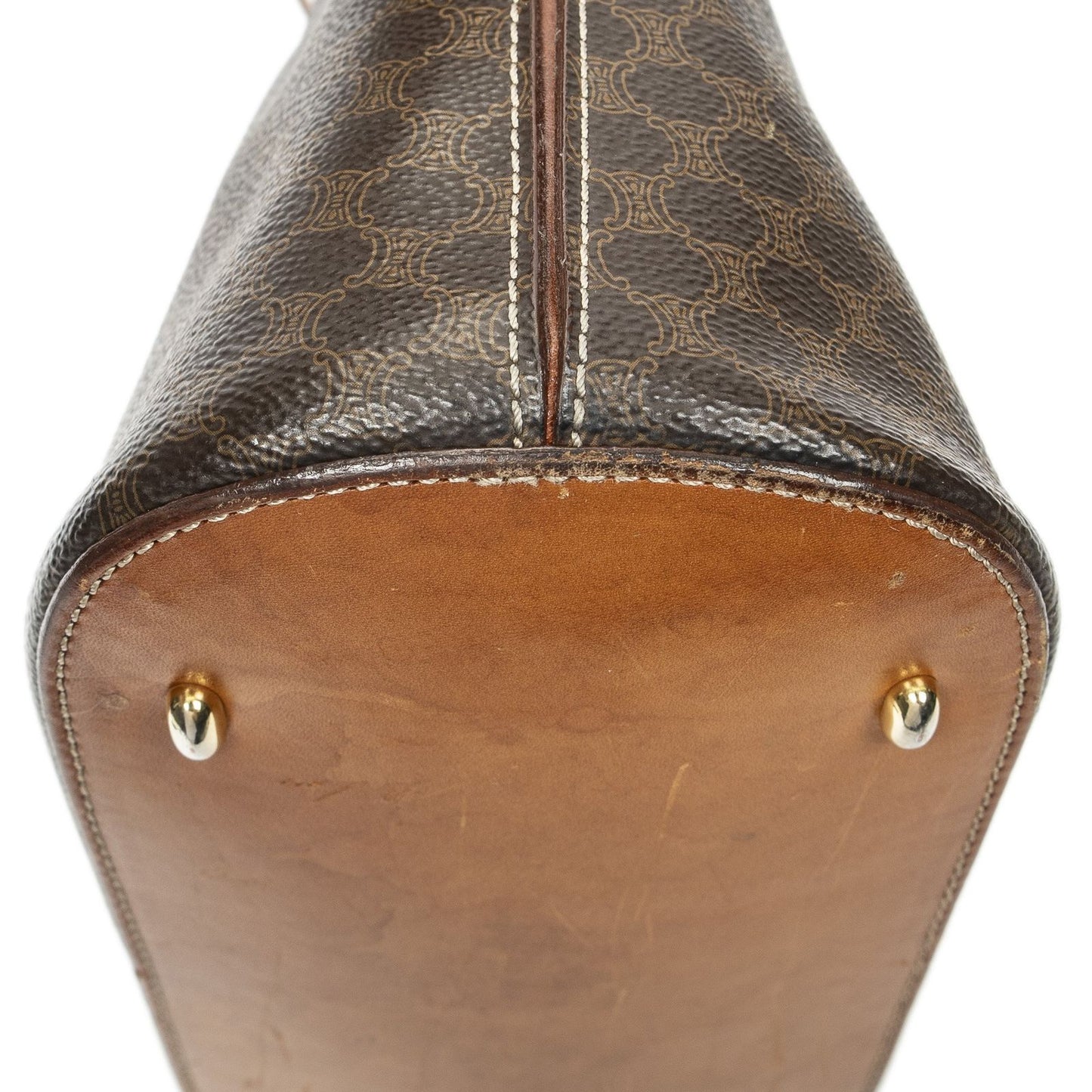Celine Dome Top Handle Brown Macadam Canvas — view 7