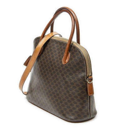 Celine Dome Top Handle Brown Macadam Canvas — view 2