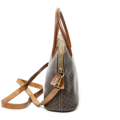 Celine Dome Top Handle Brown Macadam Canvas — view 4