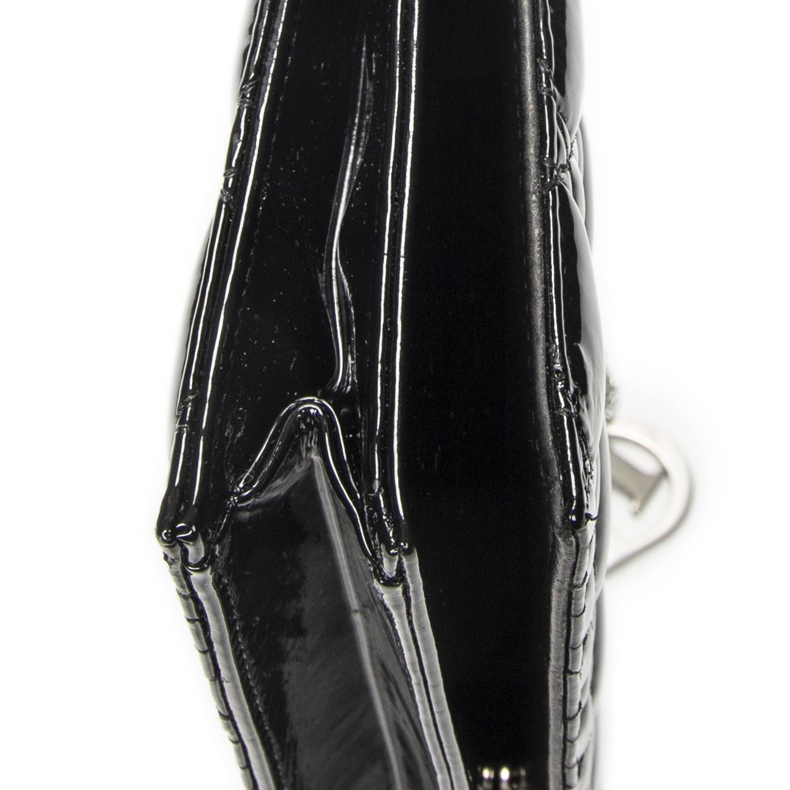 Dior Lady Dior Chain Clutch Black Cannage Patent Leather — view 7