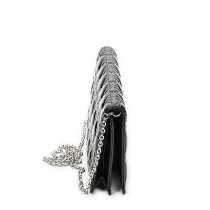 Dior Lady Dior Chain Clutch Black Cannage Patent Leather — view 4