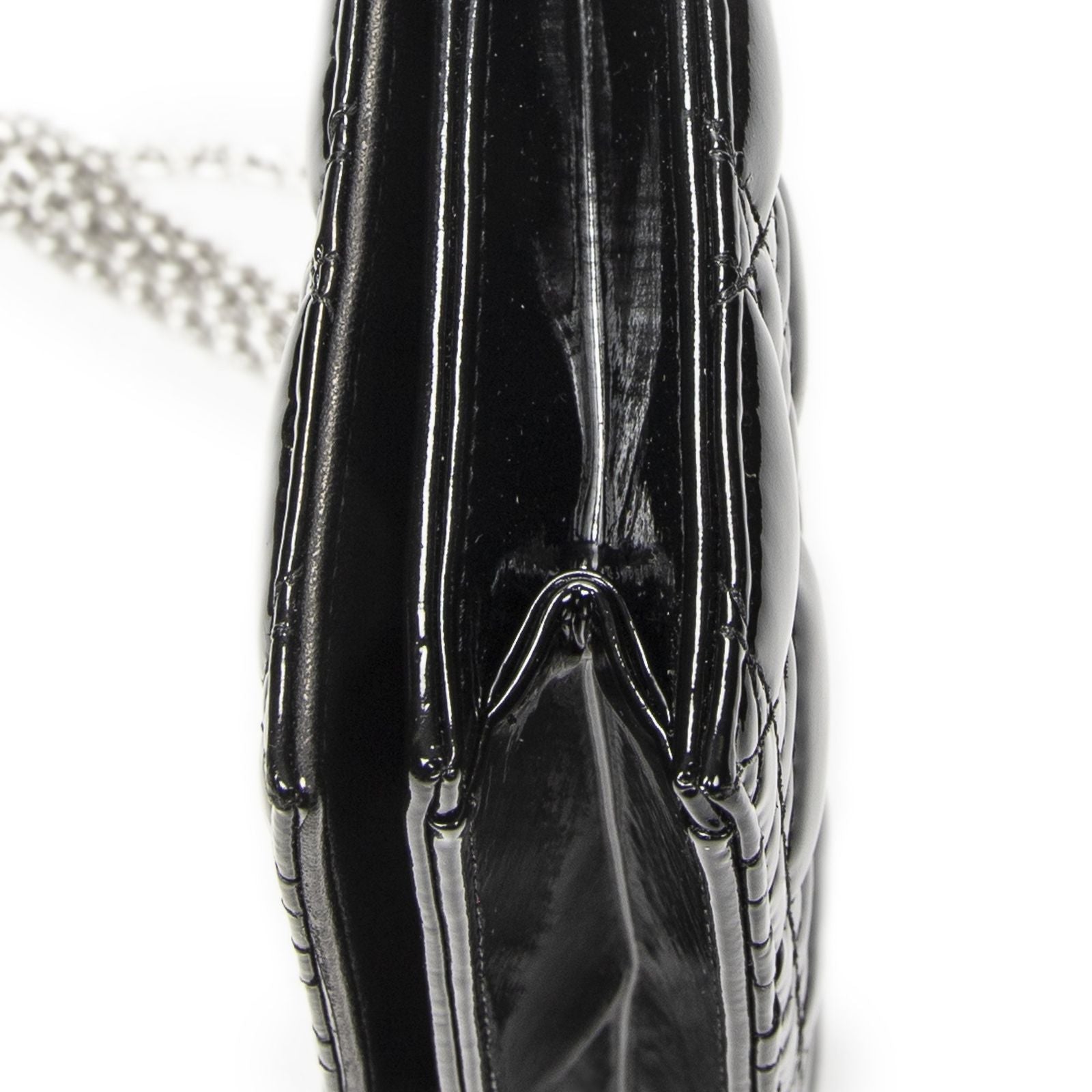 Dior Lady Dior Chain Clutch Black Cannage Patent Leather — view 8