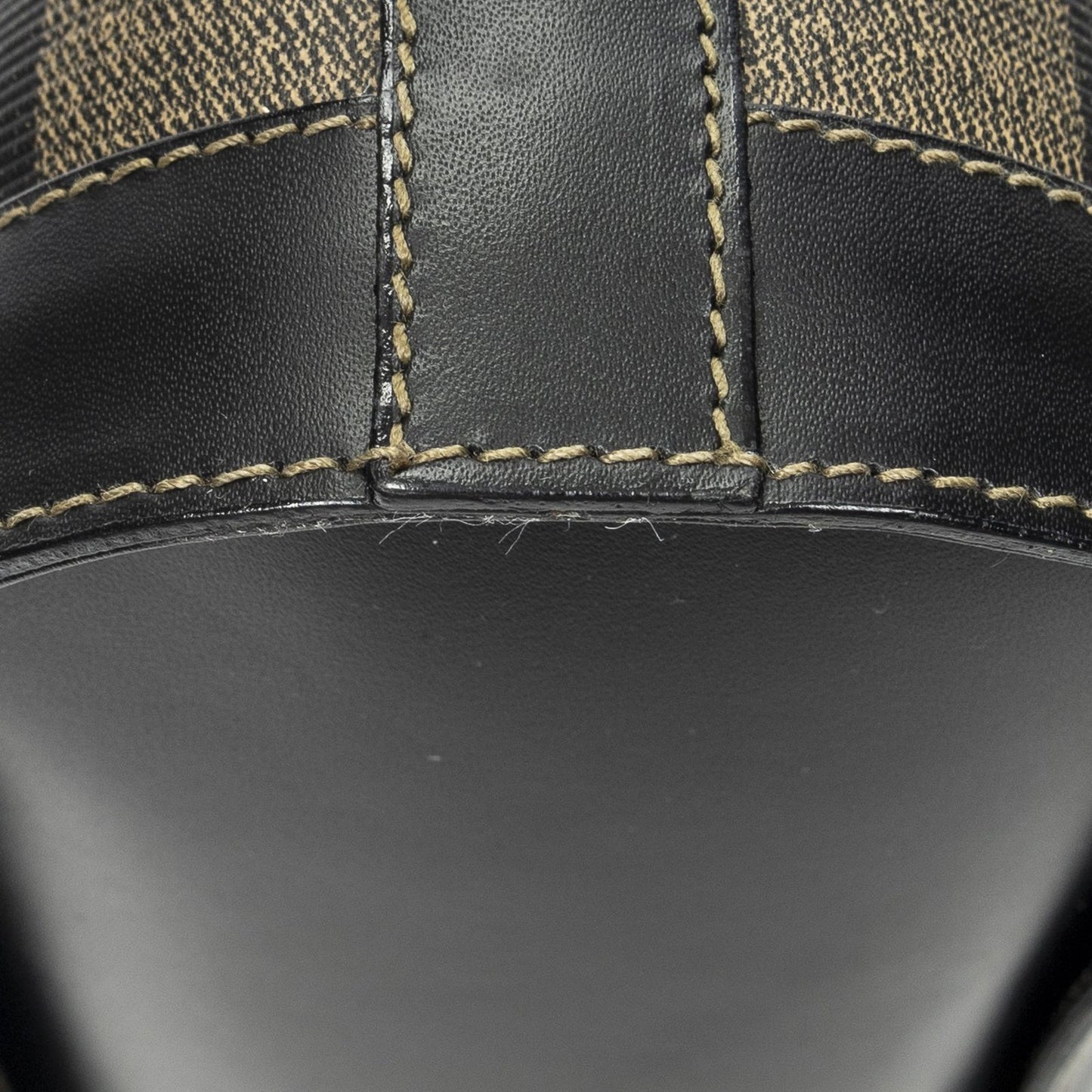 Fendi Bucket Crossbody Brown Black Pecan Stripe Canvas — view 7