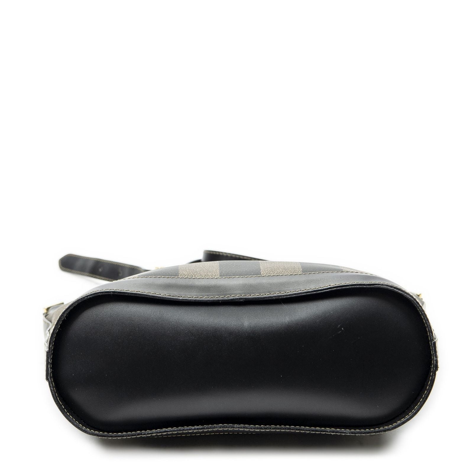 Fendi Bucket Crossbody Brown Black Pecan Stripe Canvas — view 6