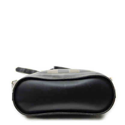 Fendi Bucket Crossbody Brown Black Pecan Stripe Canvas — view 6