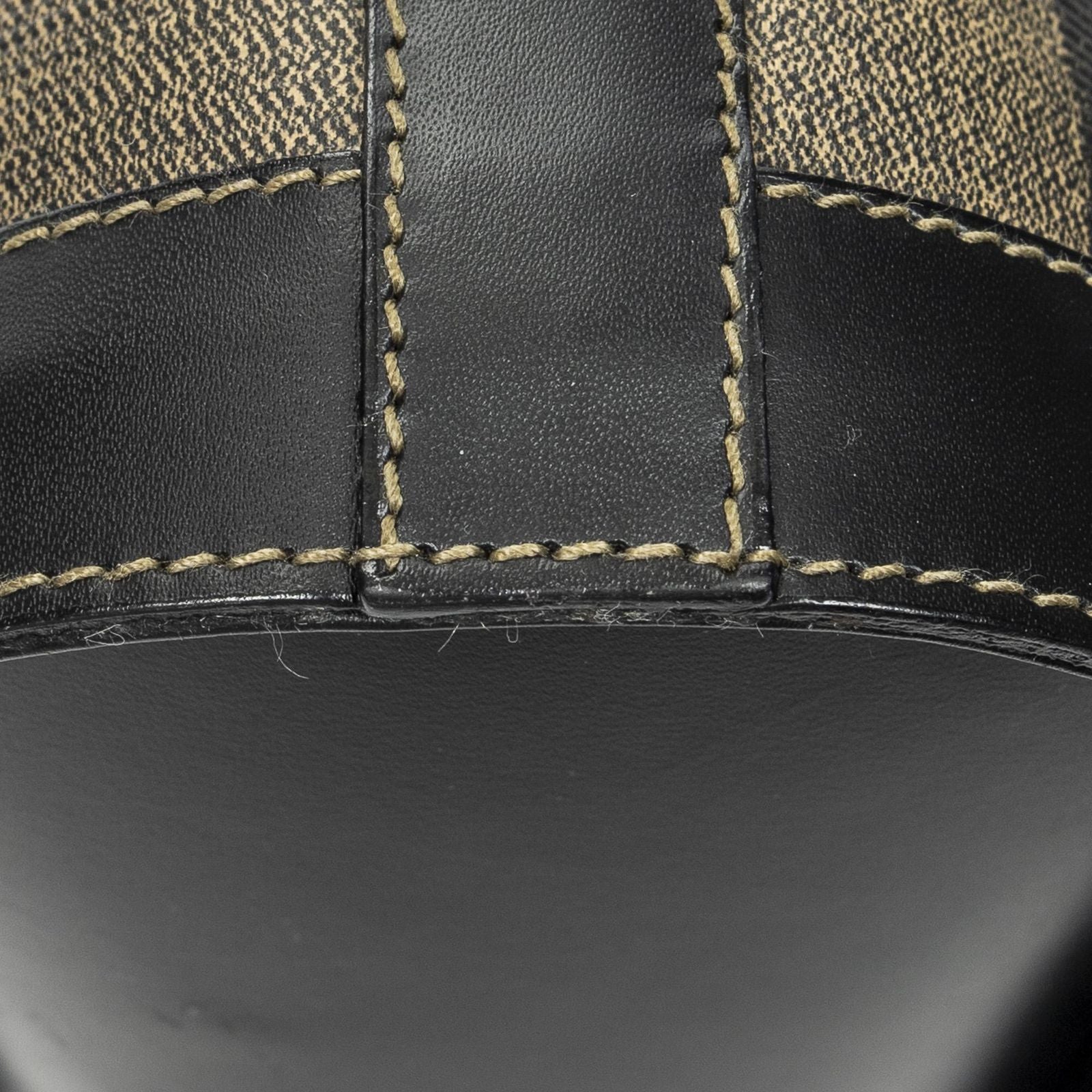 Fendi Bucket Crossbody Brown Black Pecan Stripe Canvas — view 8