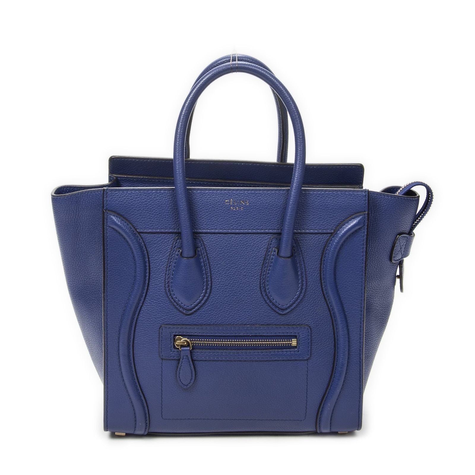 Celine Micro Luggage Royal Blue Gray Calfskin Leather