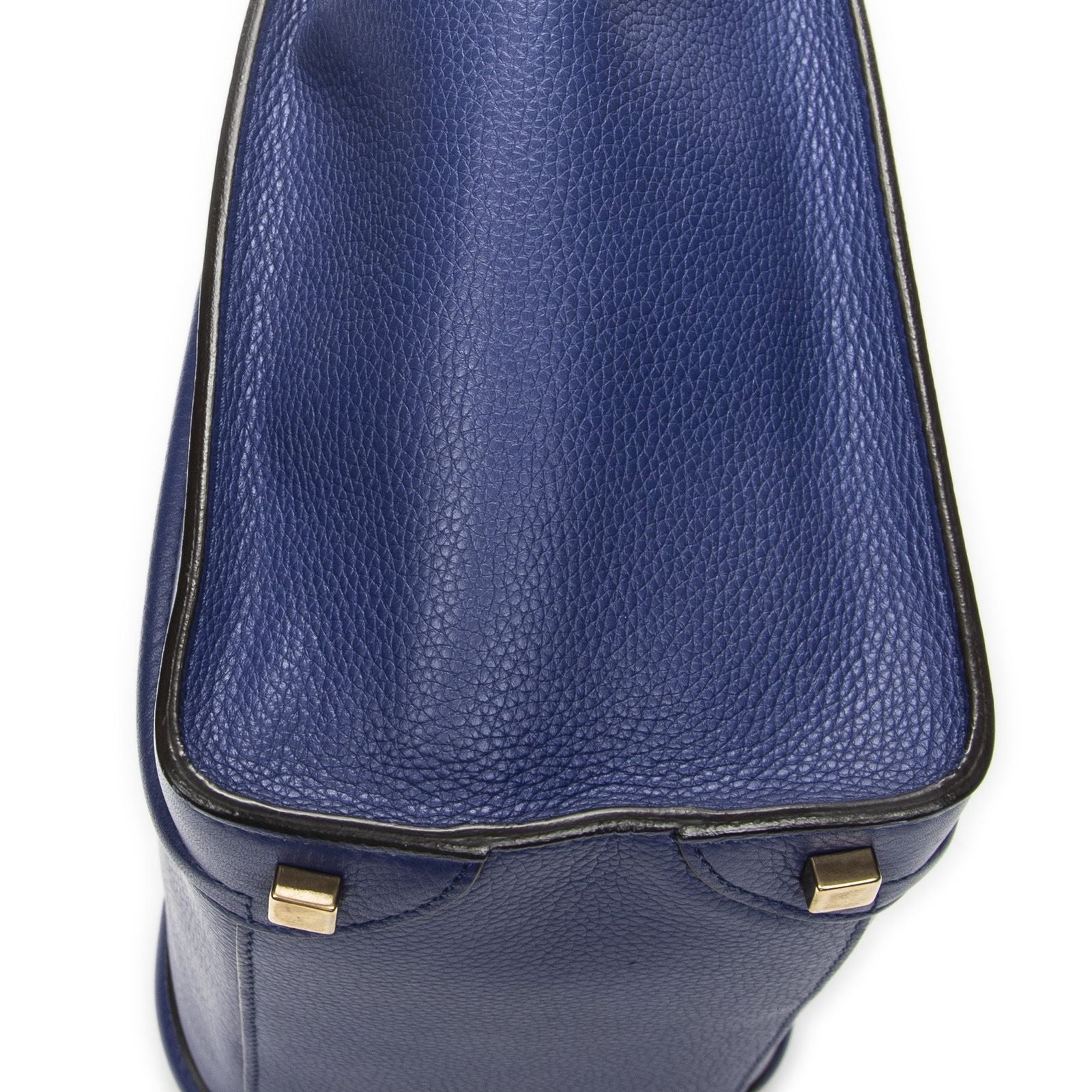 Celine Micro Luggage Royal Blue Gray Calfskin Leather — view 7