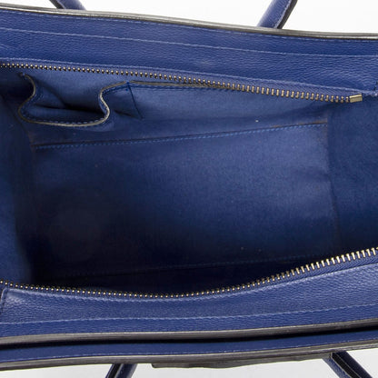 Celine Micro Luggage Royal Blue Gray Calfskin Leather — view 9