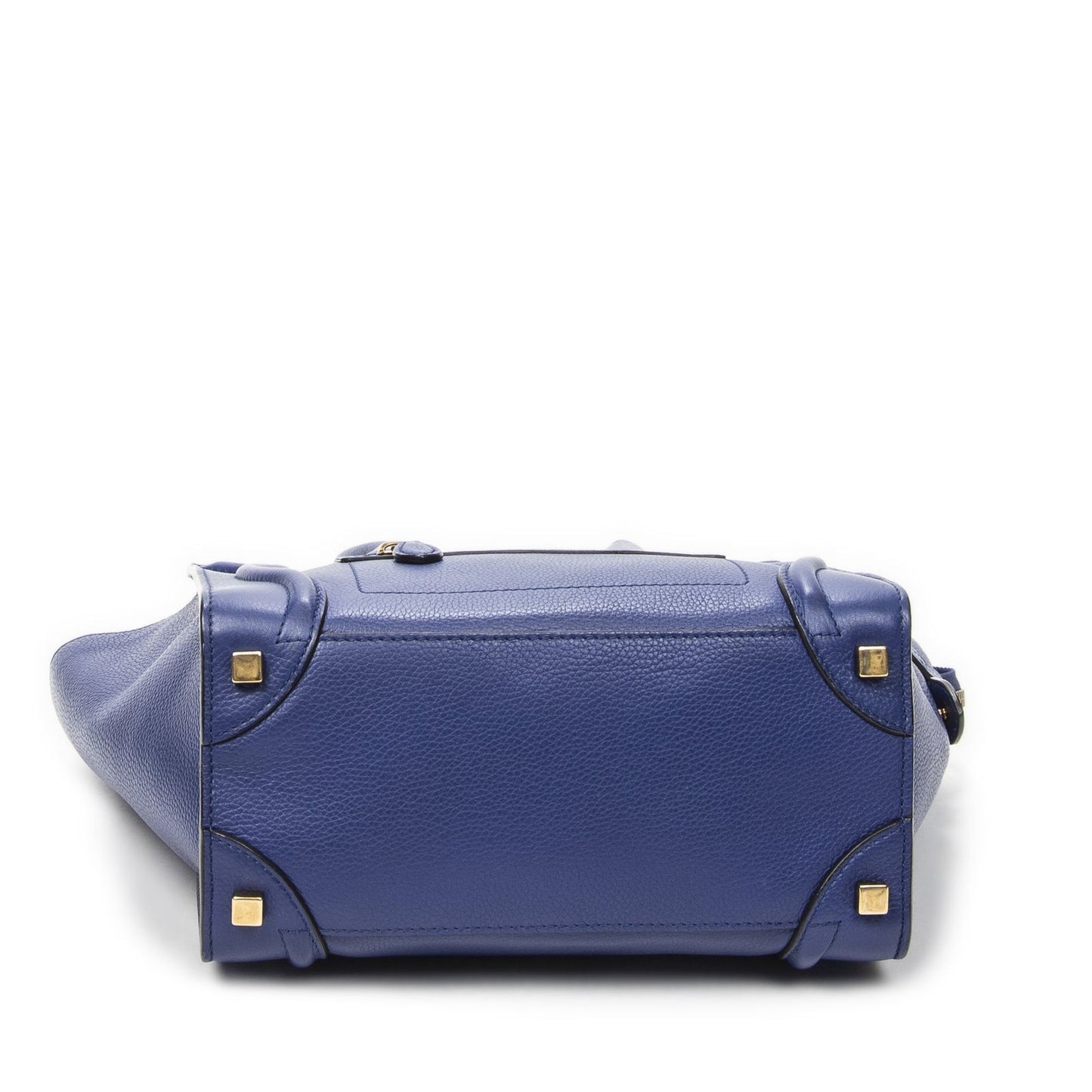 Celine Micro Luggage Royal Blue Gray Calfskin Leather — view 6