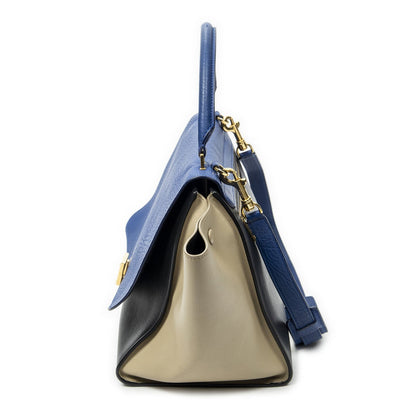 Celine Tricolor blue Black calfskin Leather Messenger — view 3