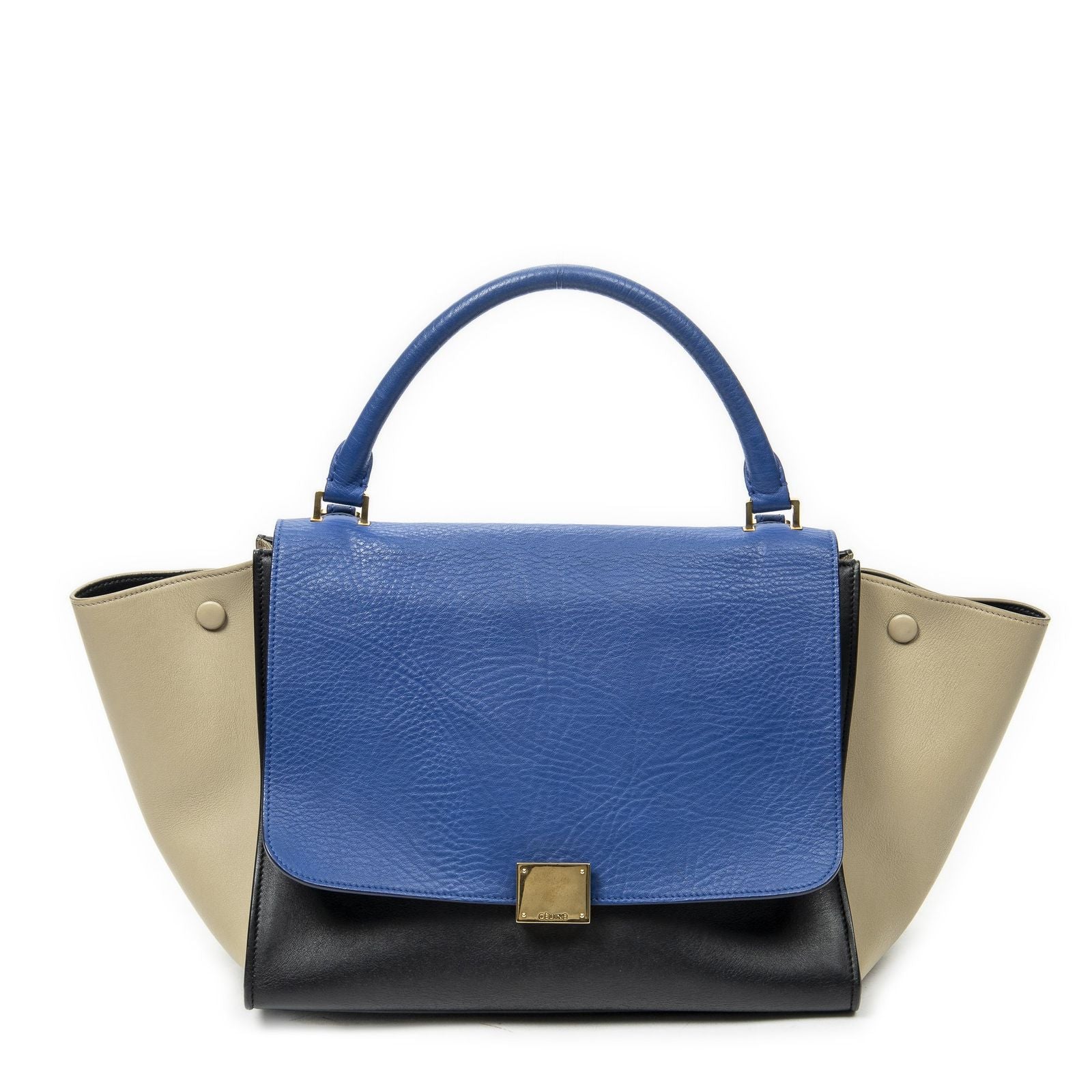 Celine Tricolor blue Black calfskin Leather Messenger