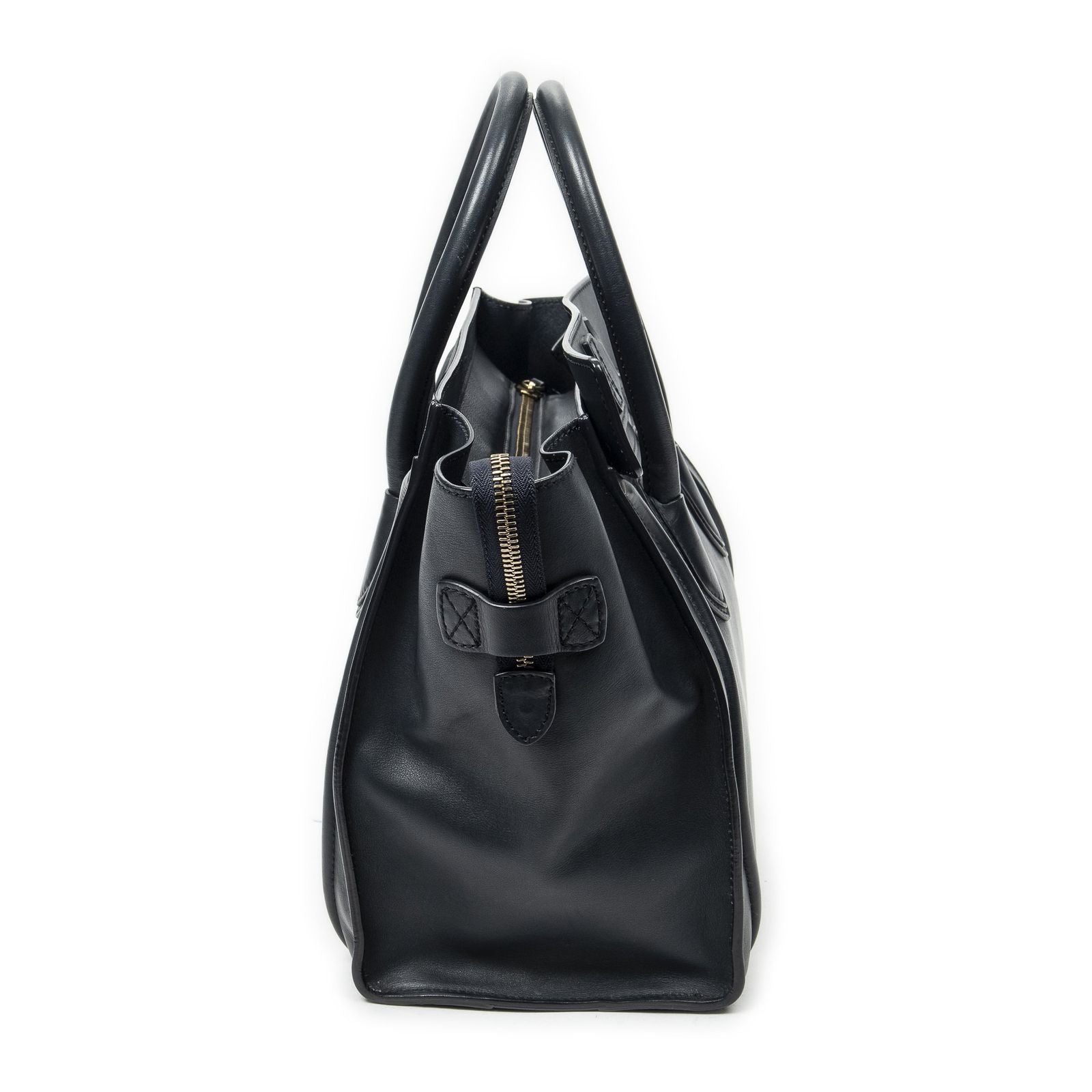 Celine Luggage Bag Navy Calfskin Leather — view 3