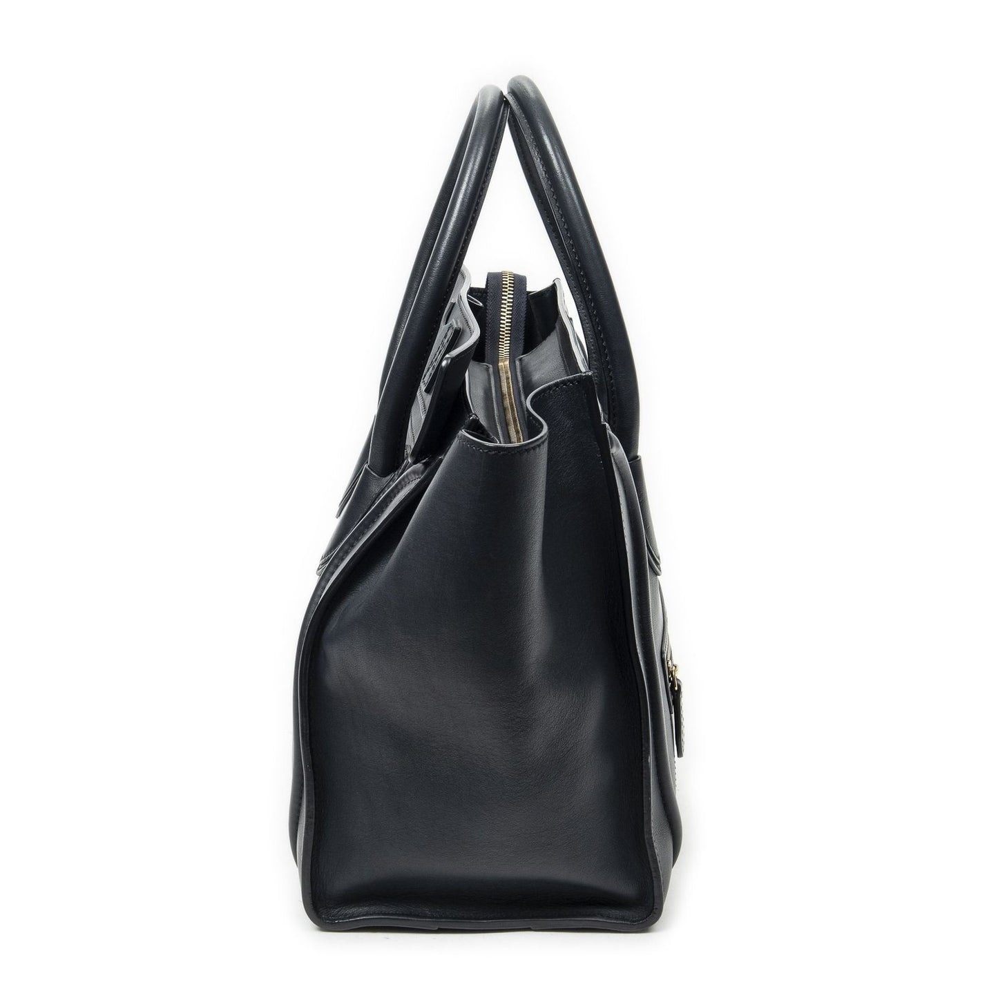 Celine Luggage Bag Navy Calfskin Leather — view 4