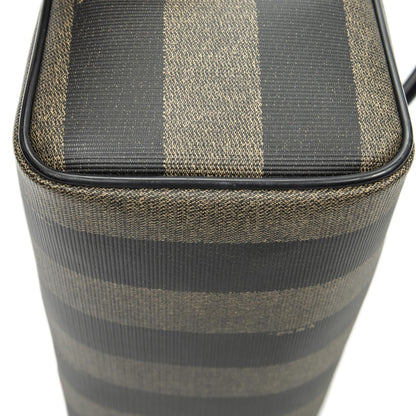 Fendi Frame Boston Brown Black Pecan Stripe Canvas Shoulder — view 8