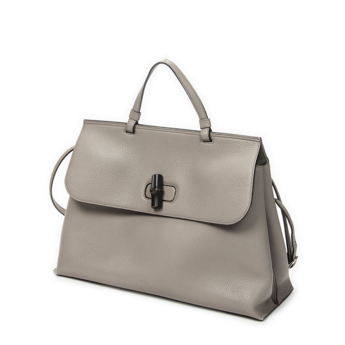 Gucci Large Daily Top Handle Gray Calfskin Leather — view 2