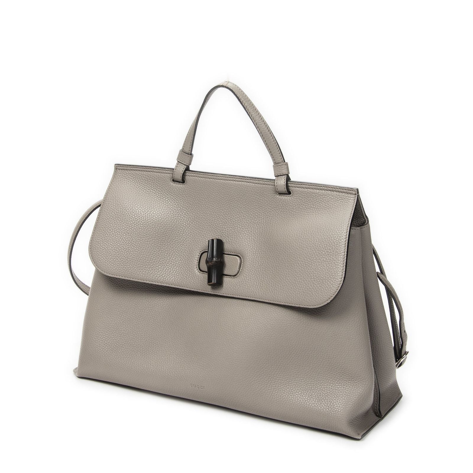 Gucci Large Daily Top Handle Gray Calfskin Leather — view 2