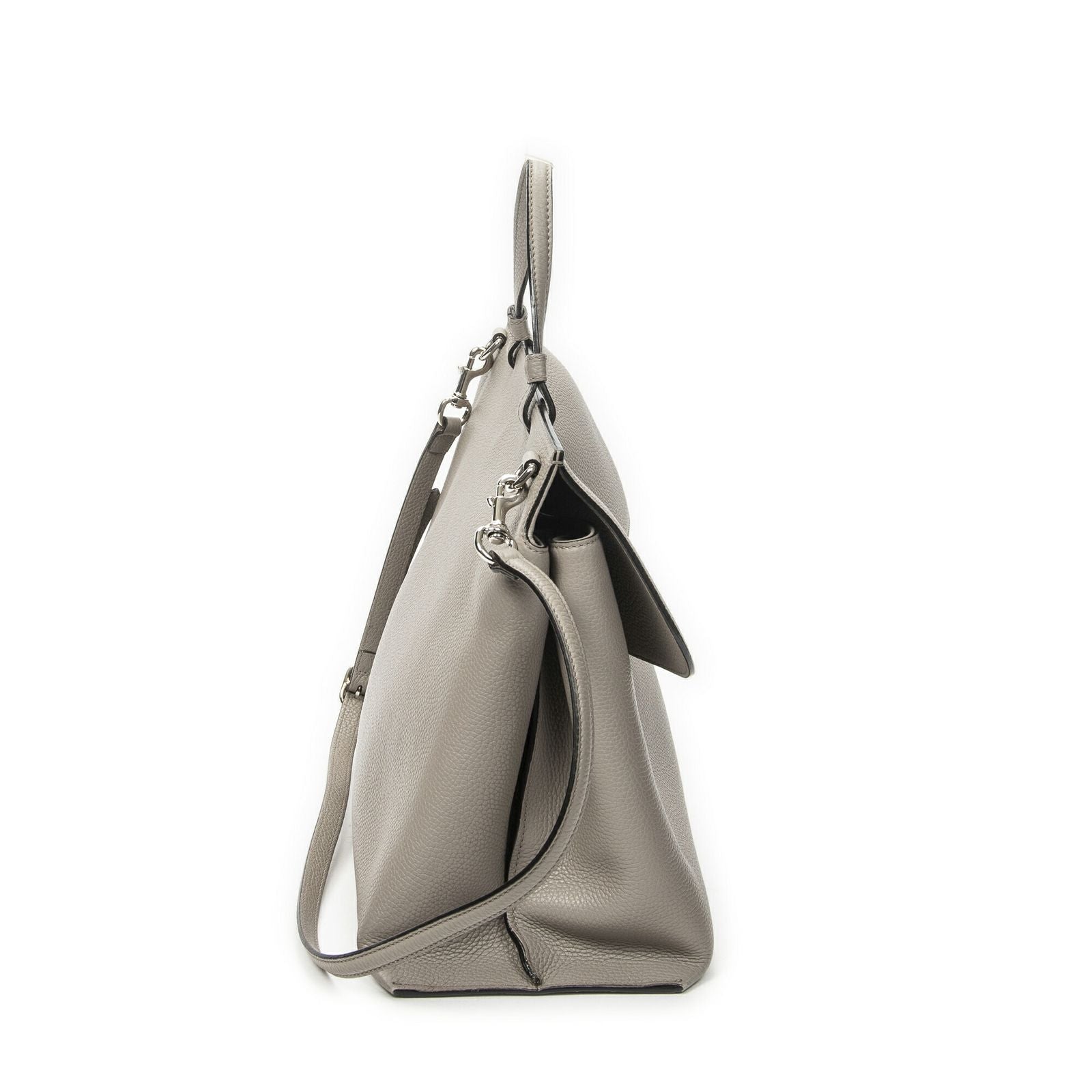 Gucci Large Daily Top Handle Gray Calfskin Leather — view 4